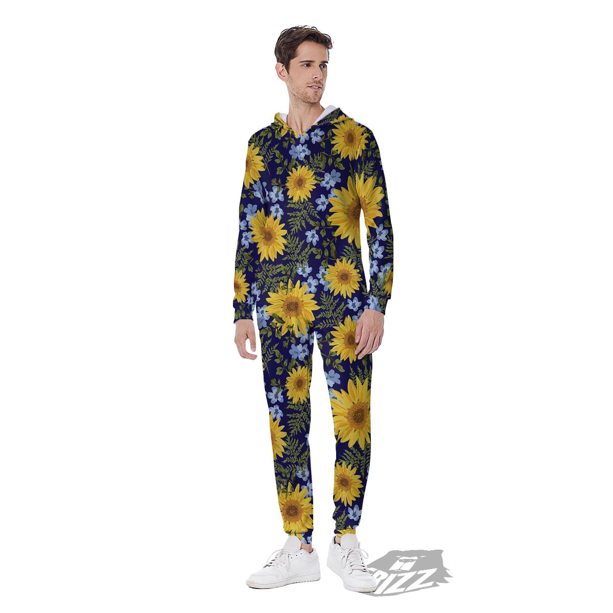 Pattern Sunflower Print Pattern Men's Jumpsuit-grizzshop