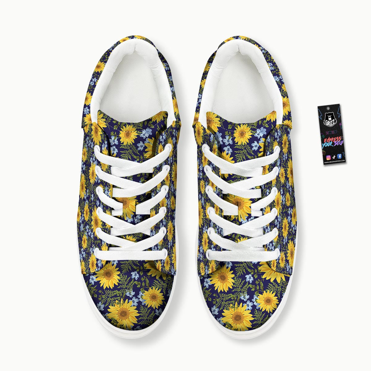 Pattern Sunflower Print Pattern Platform Shoes-grizzshop