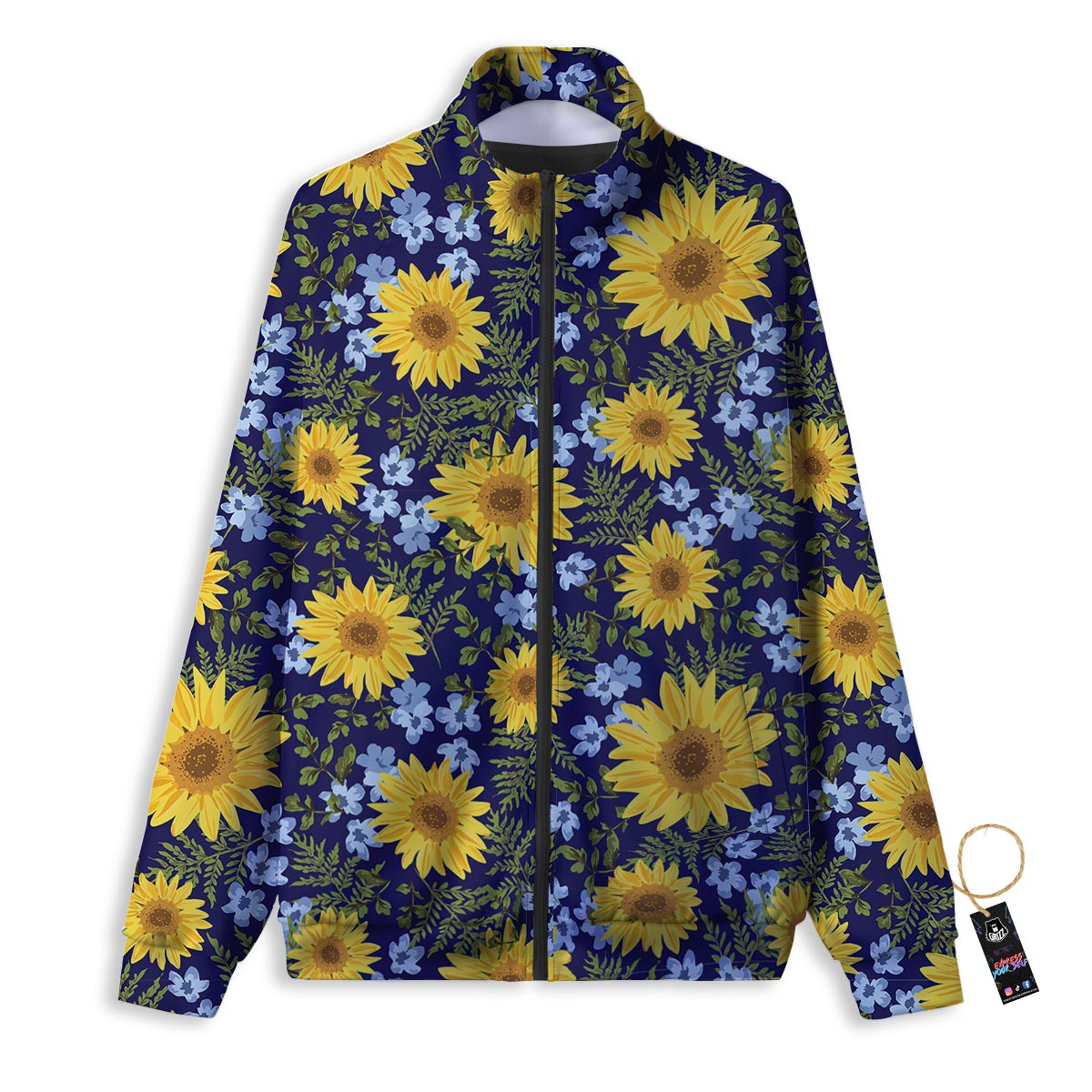 Pattern Sunflower Print Pattern Track Jacket-grizzshop