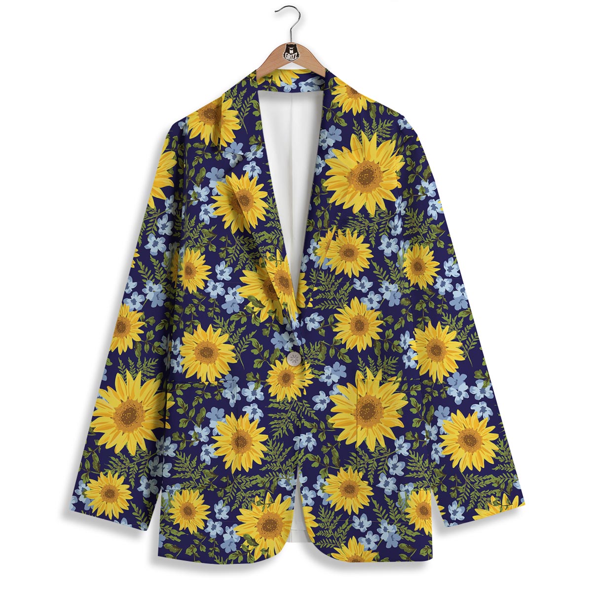 Pattern Sunflower Print Pattern Women's Blazer-grizzshop