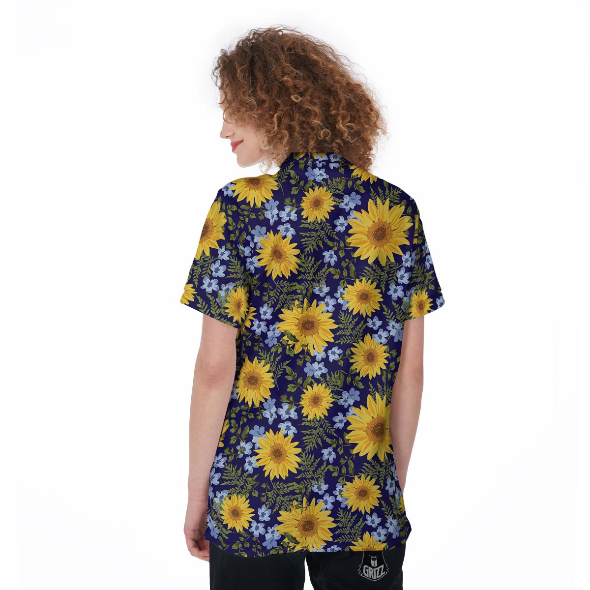Pattern Sunflower Print Pattern Women's Golf Shirts-grizzshop