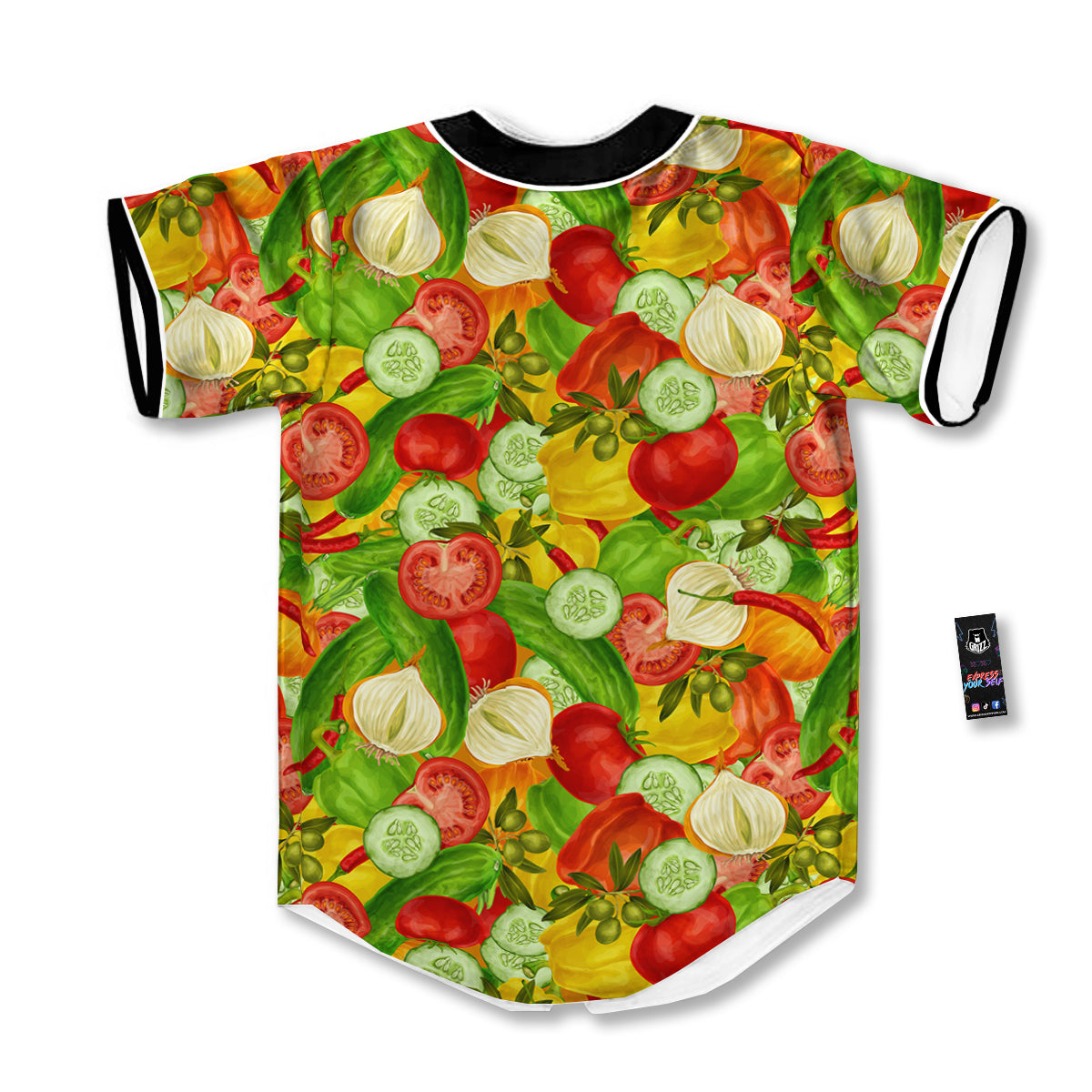 Pattern Vegan Print Pattern Baseball Jersey-grizzshop