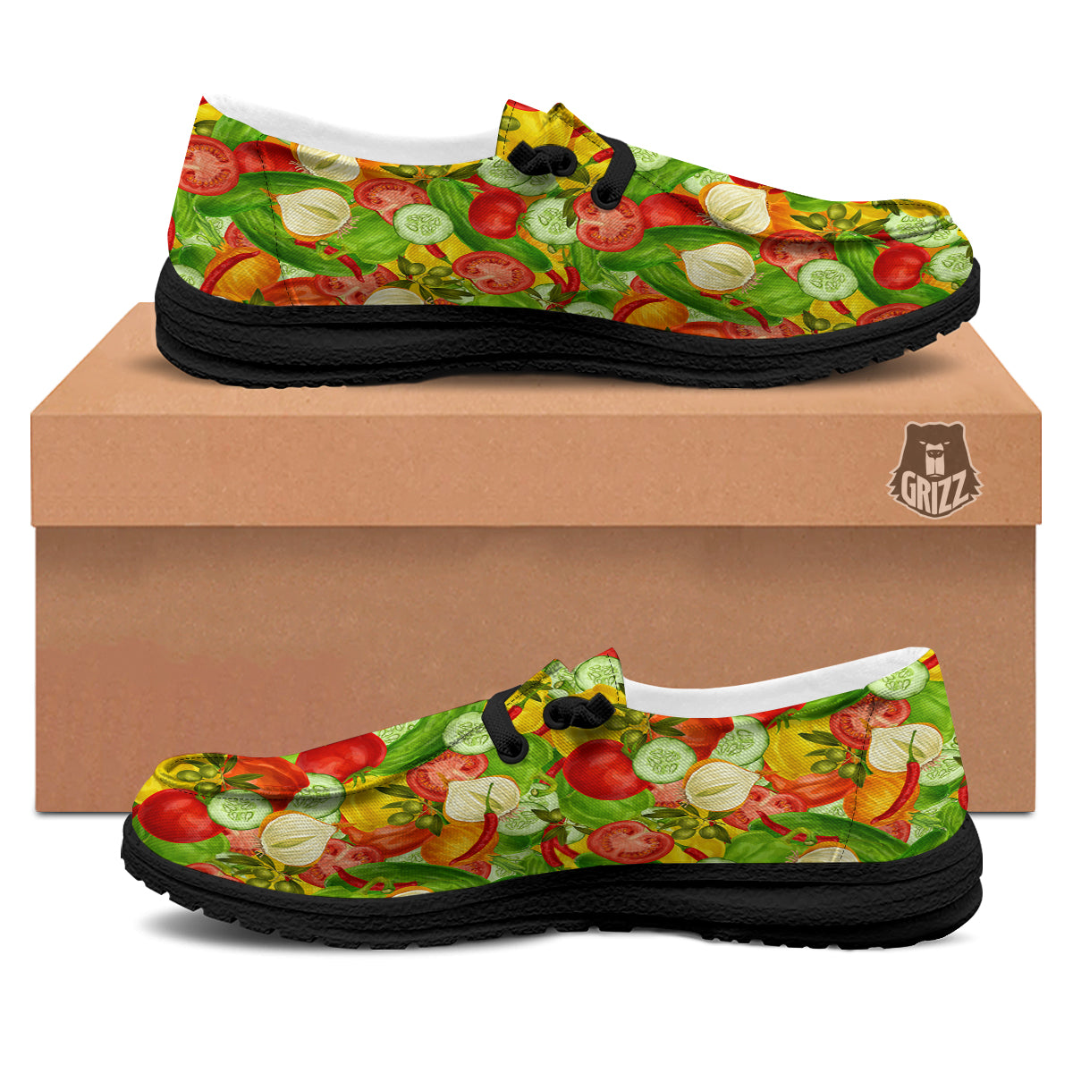 Pattern Vegan Print Pattern Black Loafers-grizzshop
