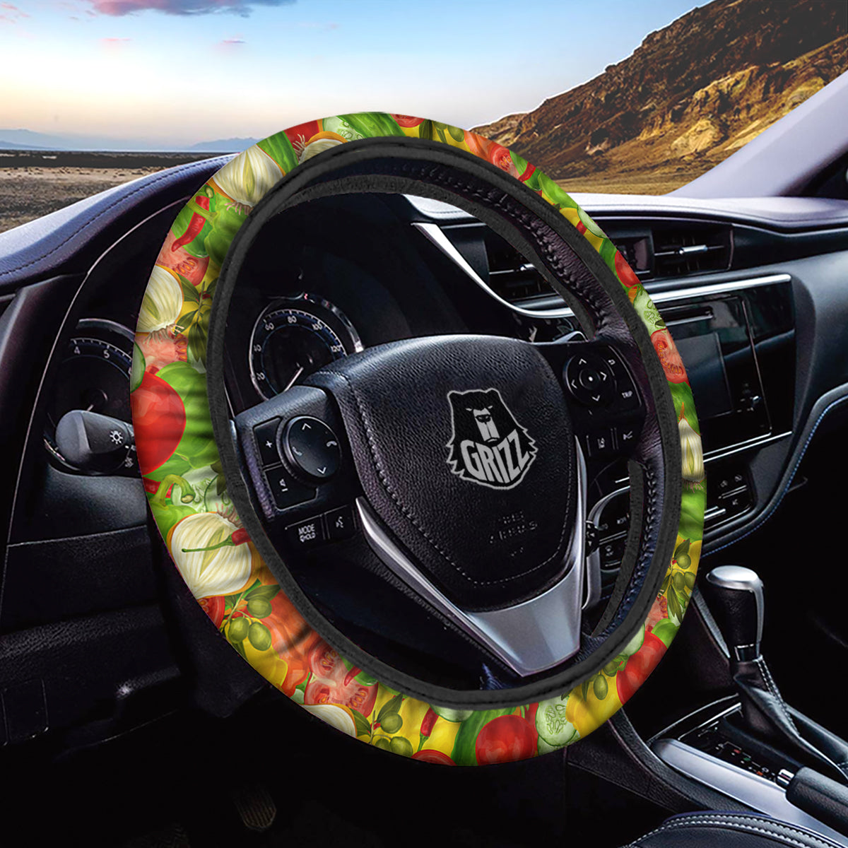 Pattern Vegan Print Pattern Car Steering Wheel Cover-grizzshop
