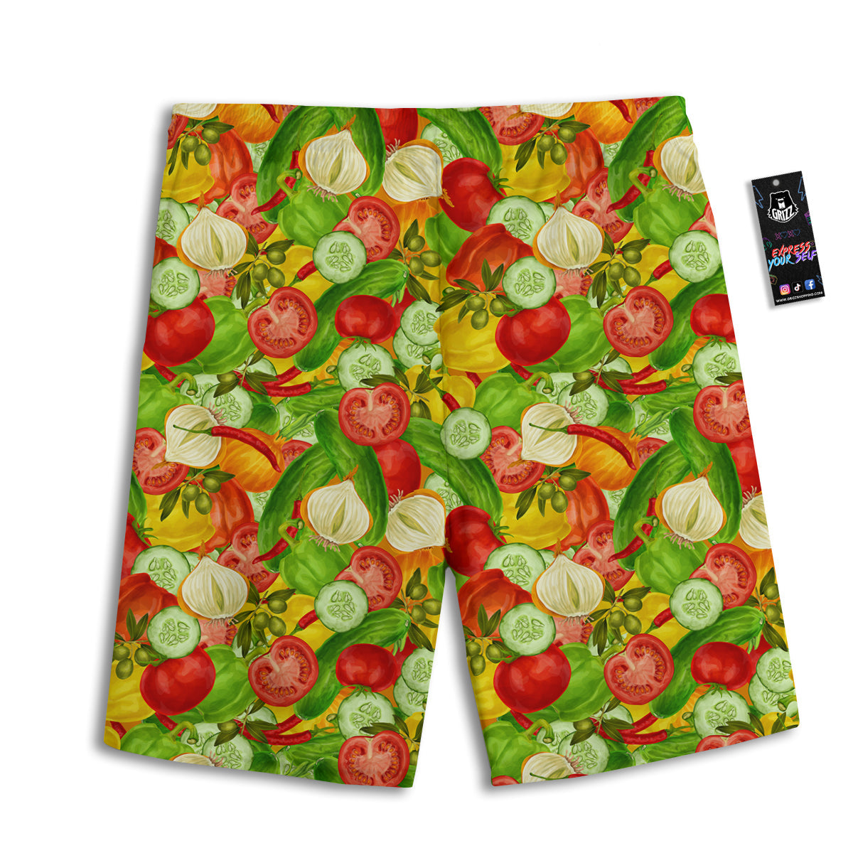 Pattern Vegan Print Pattern Men's Athletic Shorts-grizzshop