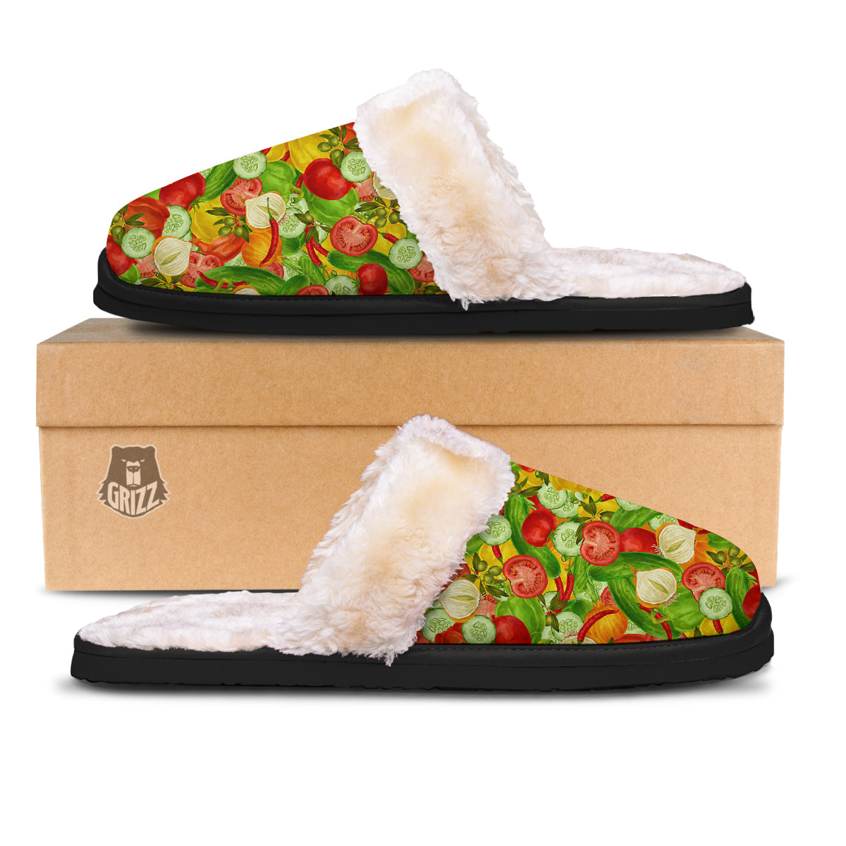 Pattern Vegan Print Pattern Slippers-grizzshop