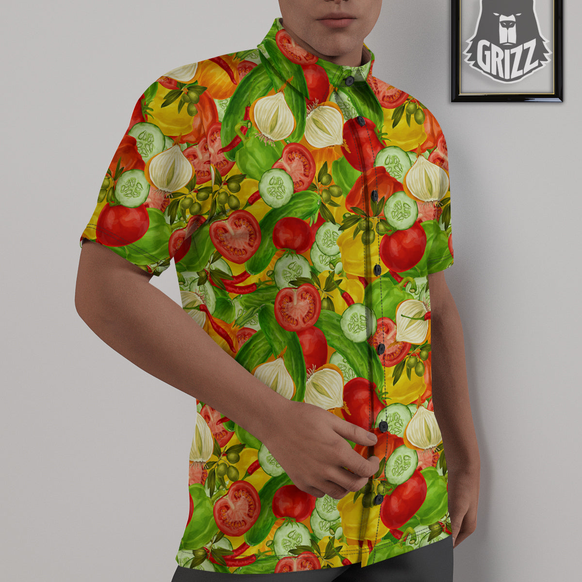 Pattern Vegan Print Pattern Untucked Shirts-grizzshop