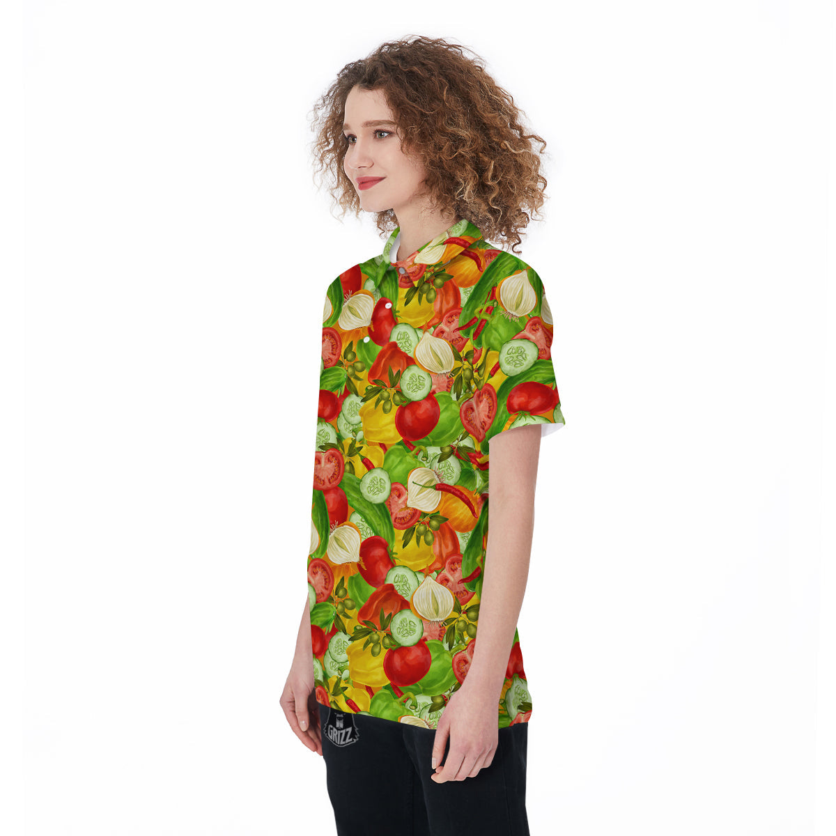 Pattern Vegan Print Pattern Women's Golf Shirts-grizzshop