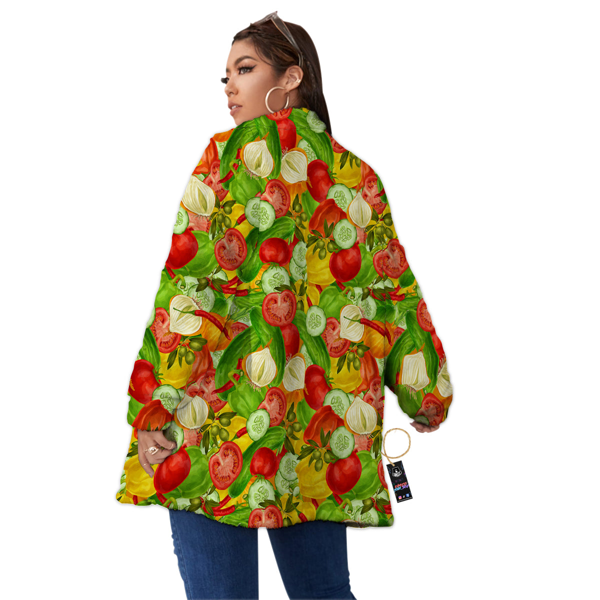Pattern Vegan Print Pattern Women's Sherpa Jacket-grizzshop