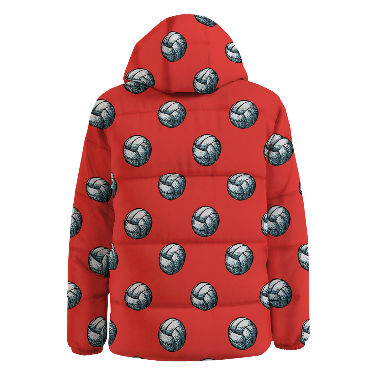 Pattern Volleyball Print Pattern Down Jacket-grizzshop
