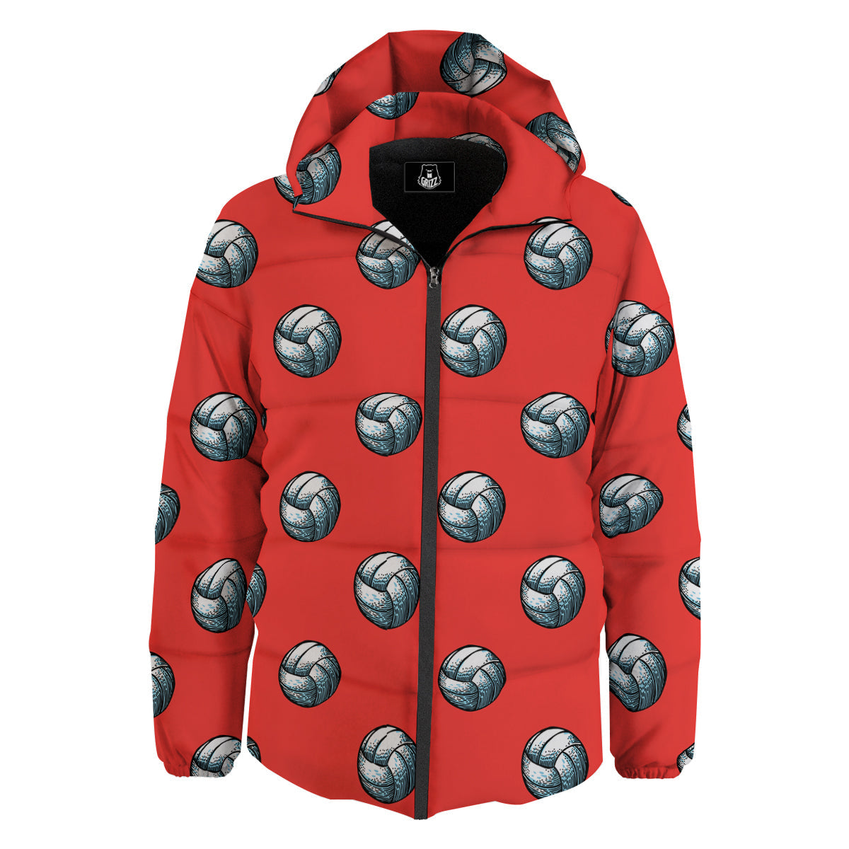 Pattern Volleyball Print Pattern Down Jacket-grizzshop