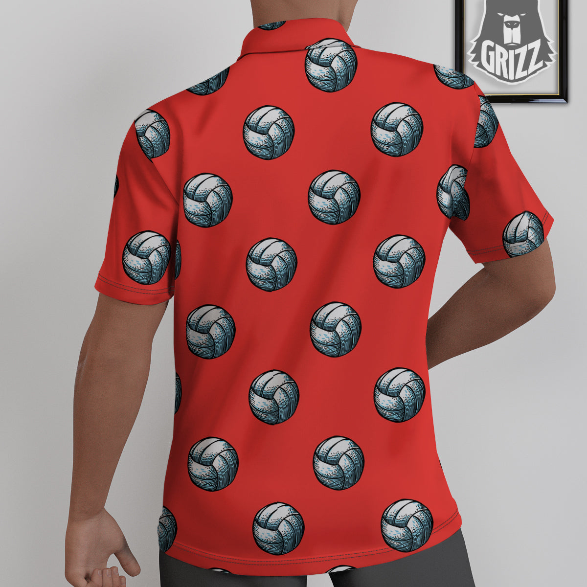 Pattern Volleyball Print Pattern Untucked Shirts-grizzshop