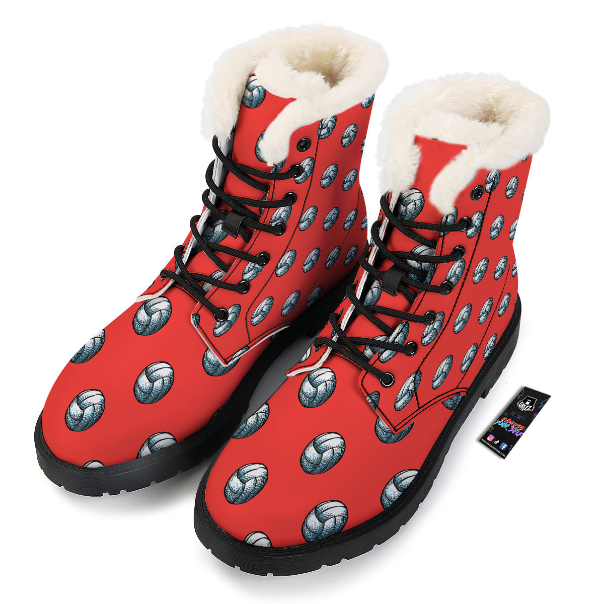 Pattern Volleyball Print Pattern Winter Boots-grizzshop