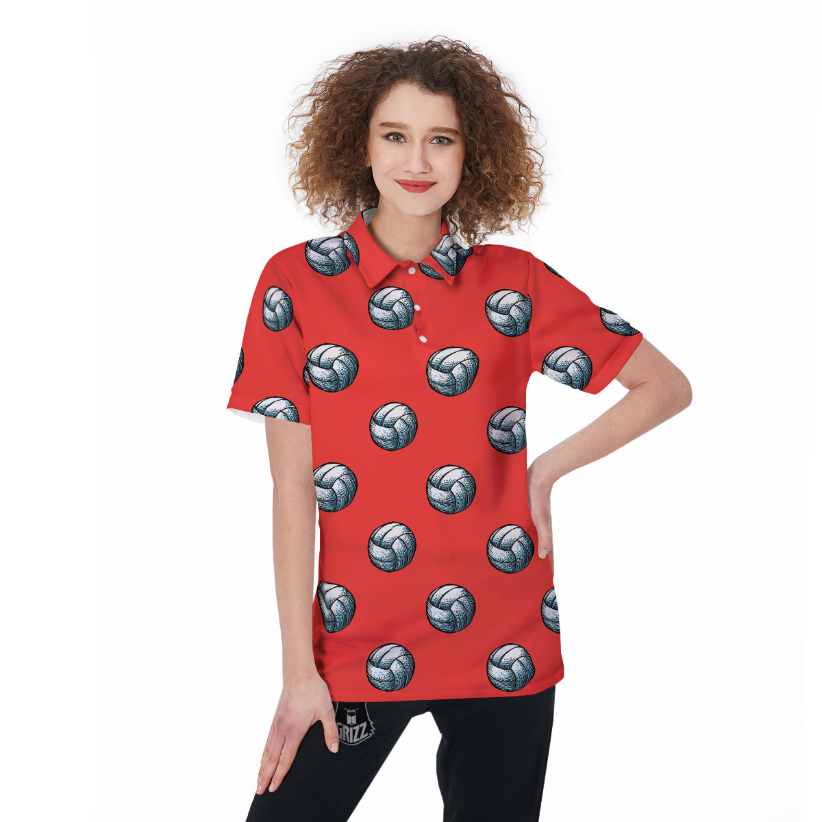 Pattern Volleyball Print Pattern Women's Golf Shirts-grizzshop
