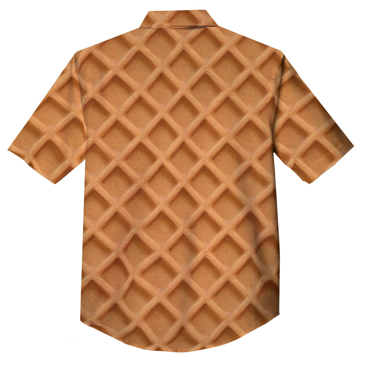 Pattern Waffle Print Button Up Shirt-grizzshop