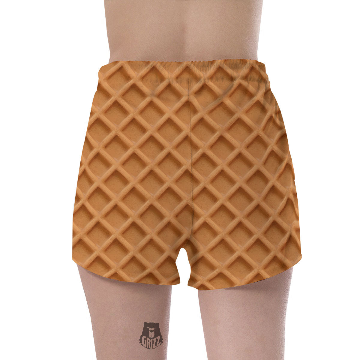 Pattern Waffle Print Women's Shorts-grizzshop