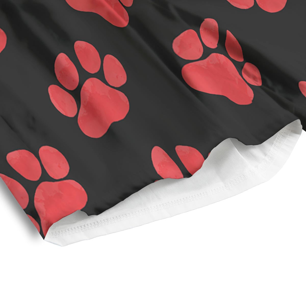 Paw Black And Red Print Pattern Men's Athletic Shorts