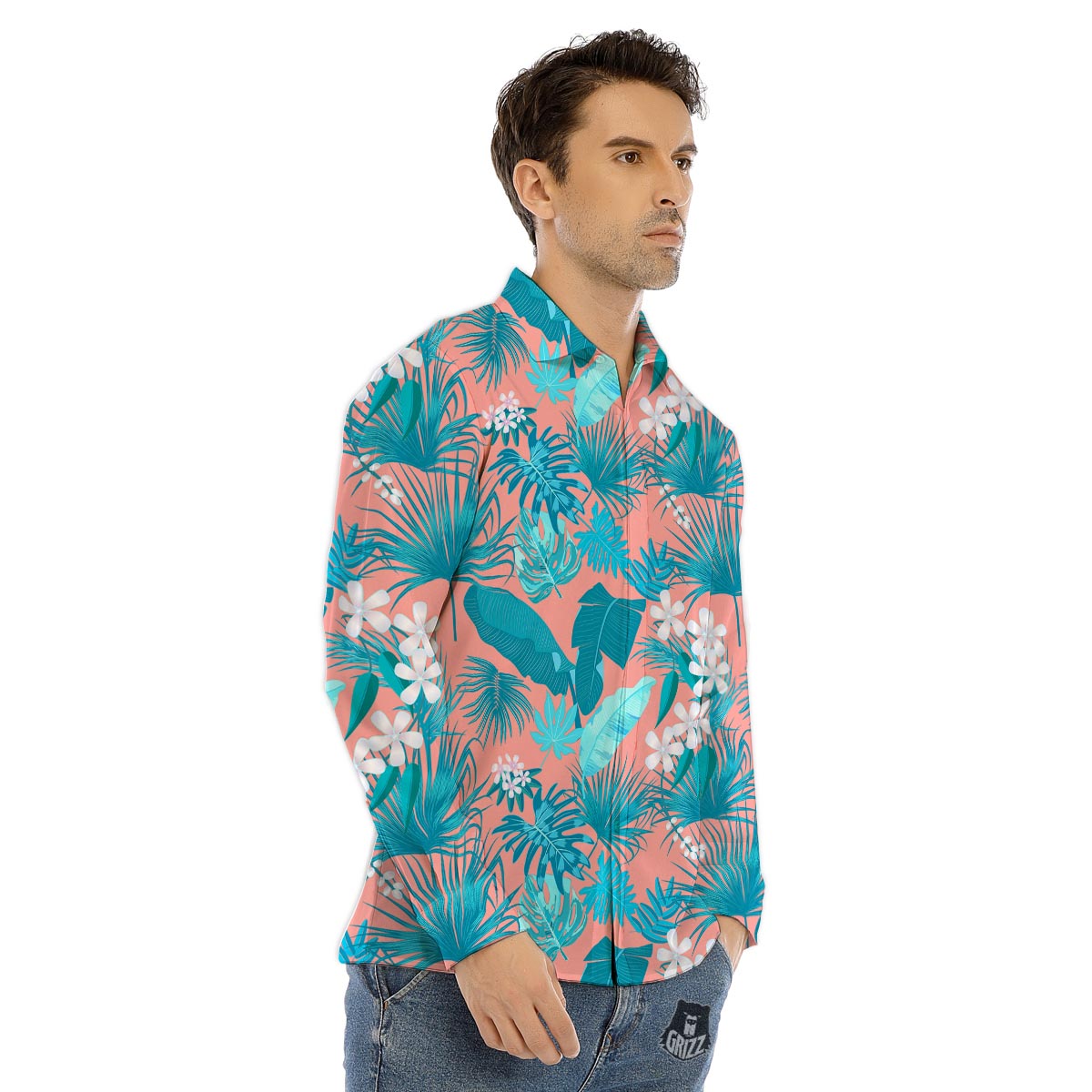 Paw Black And Red Print Pattern Men's Dress Shirts-grizzshop