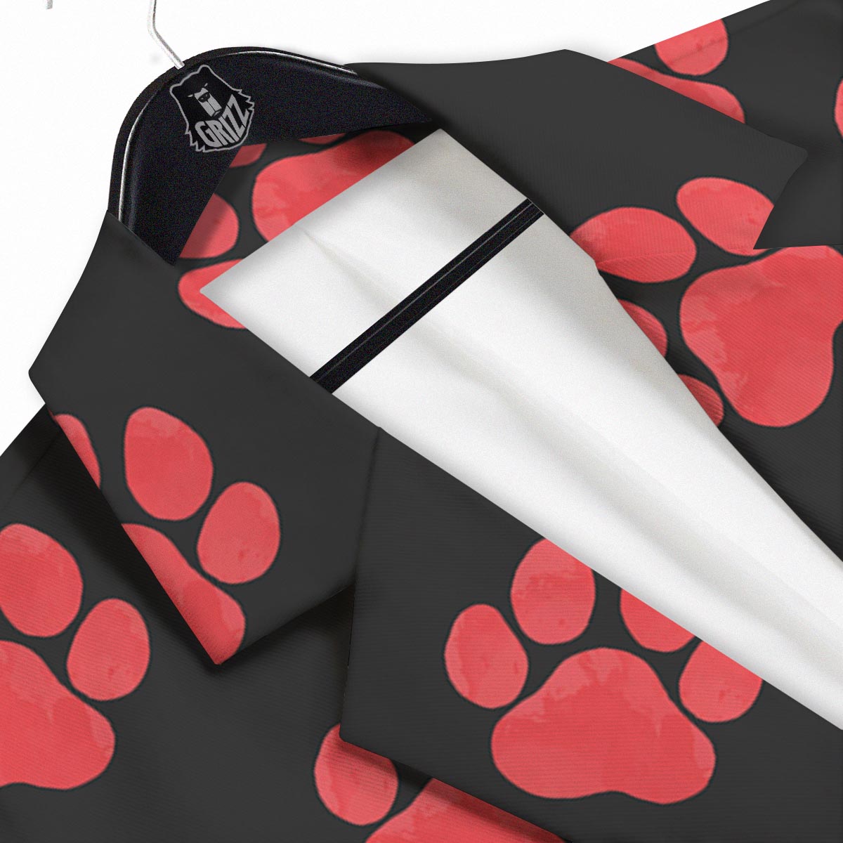 Paw Black And Red Print Pattern Men's Sport Coat-grizzshop