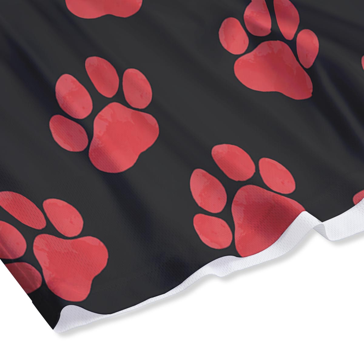 Paw Black And Red Print Pattern Mesh Shorts