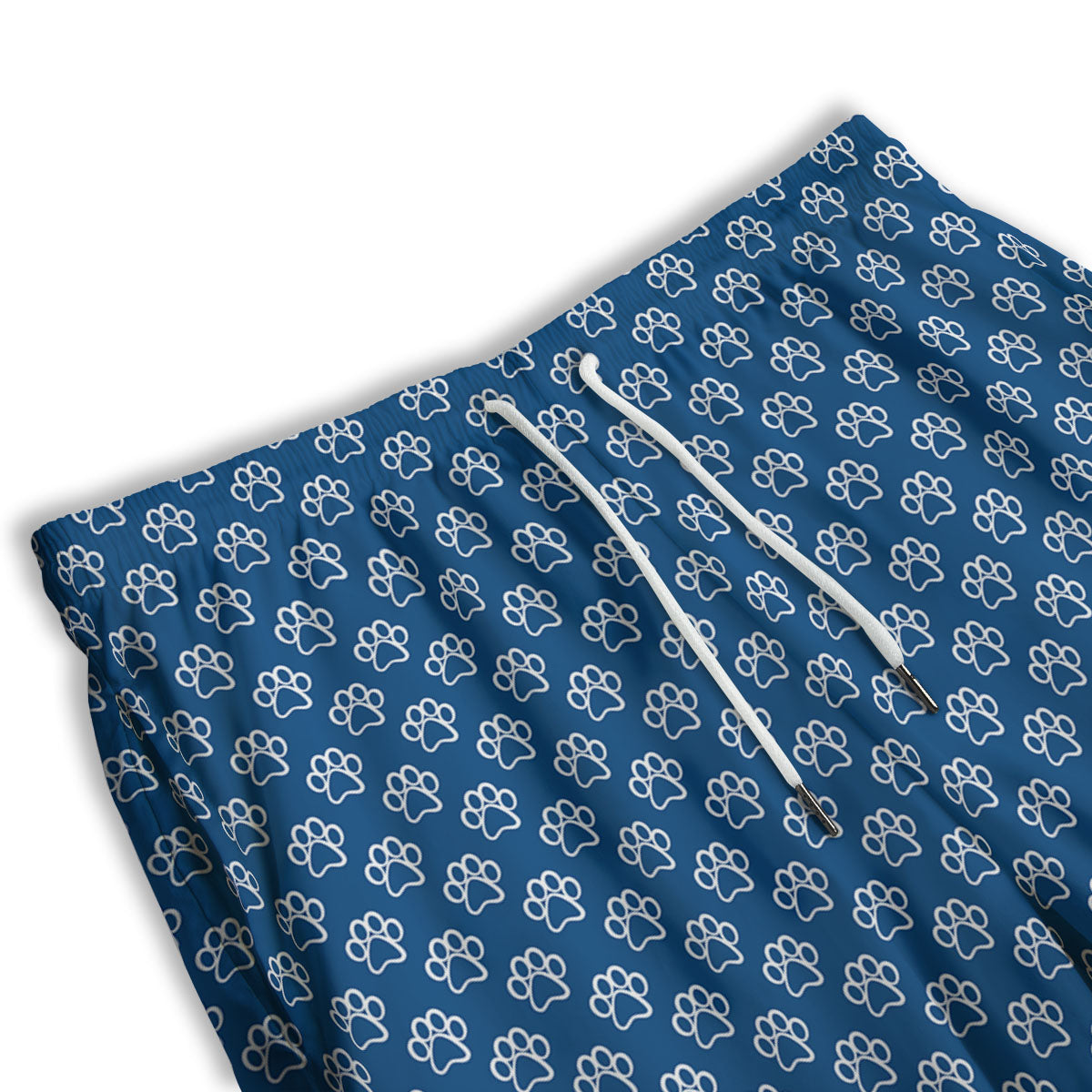 Paw Blue Animal Print Pattern Men's Athletic Shorts