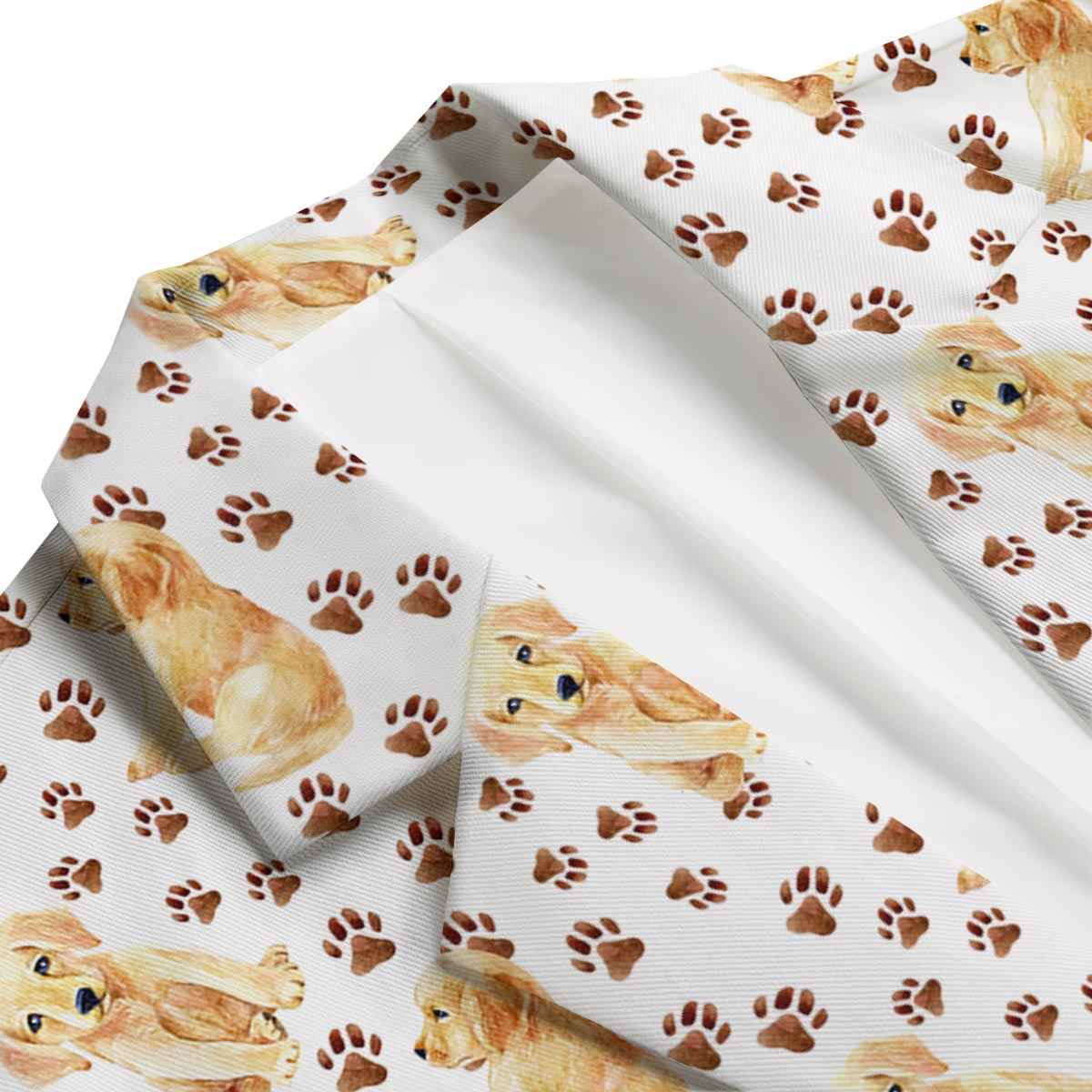 Paw Golden Retriever Pattern Print Men's Blazer-grizzshop