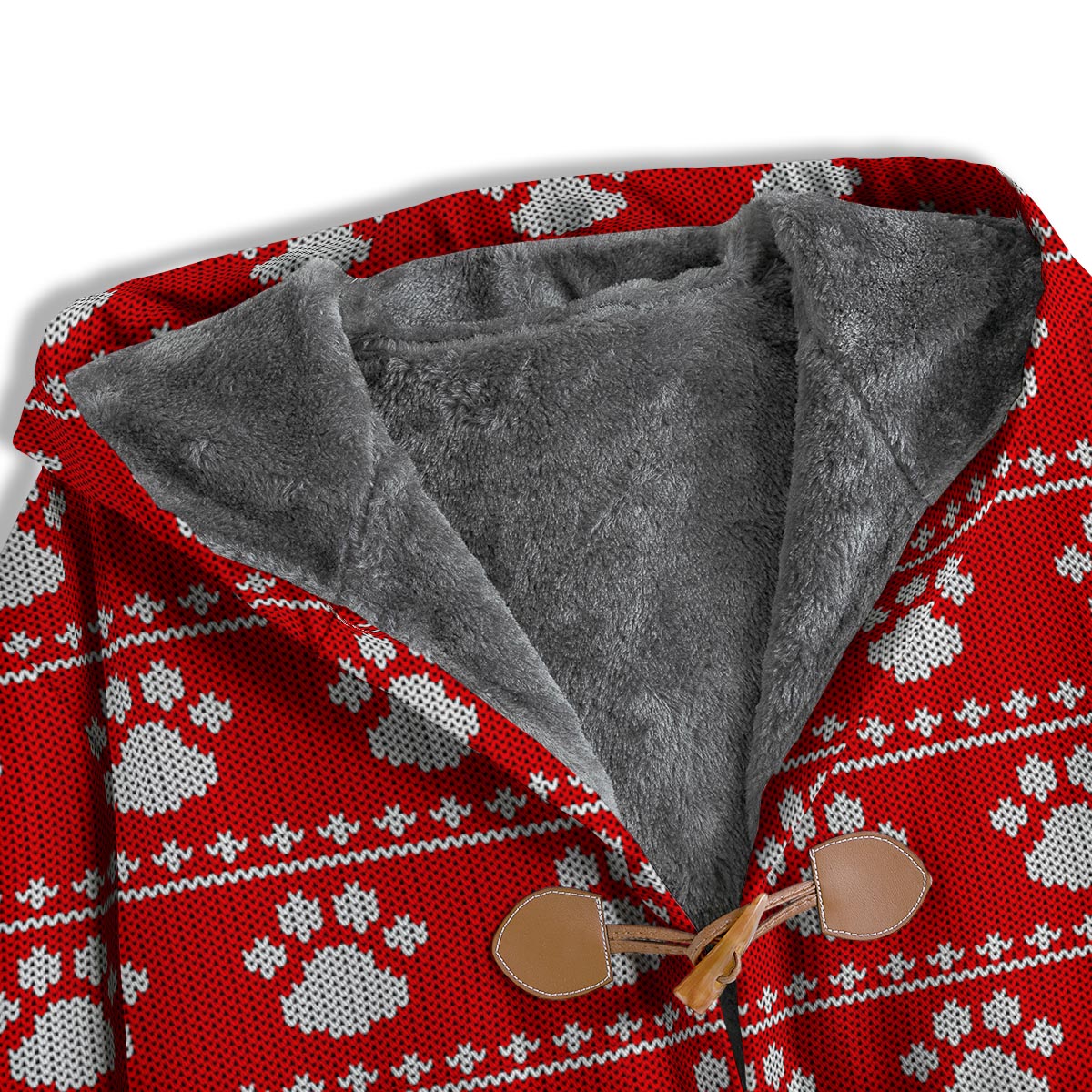 Paw Knitted White And Red Print Pattern Men's Windbreaker Jacket-grizzshop
