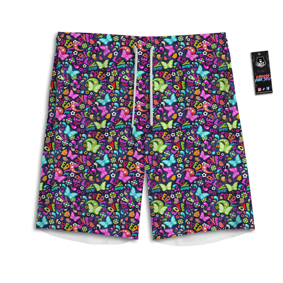 Playing Card King Of Clubs Print Men's Athletic Shorts