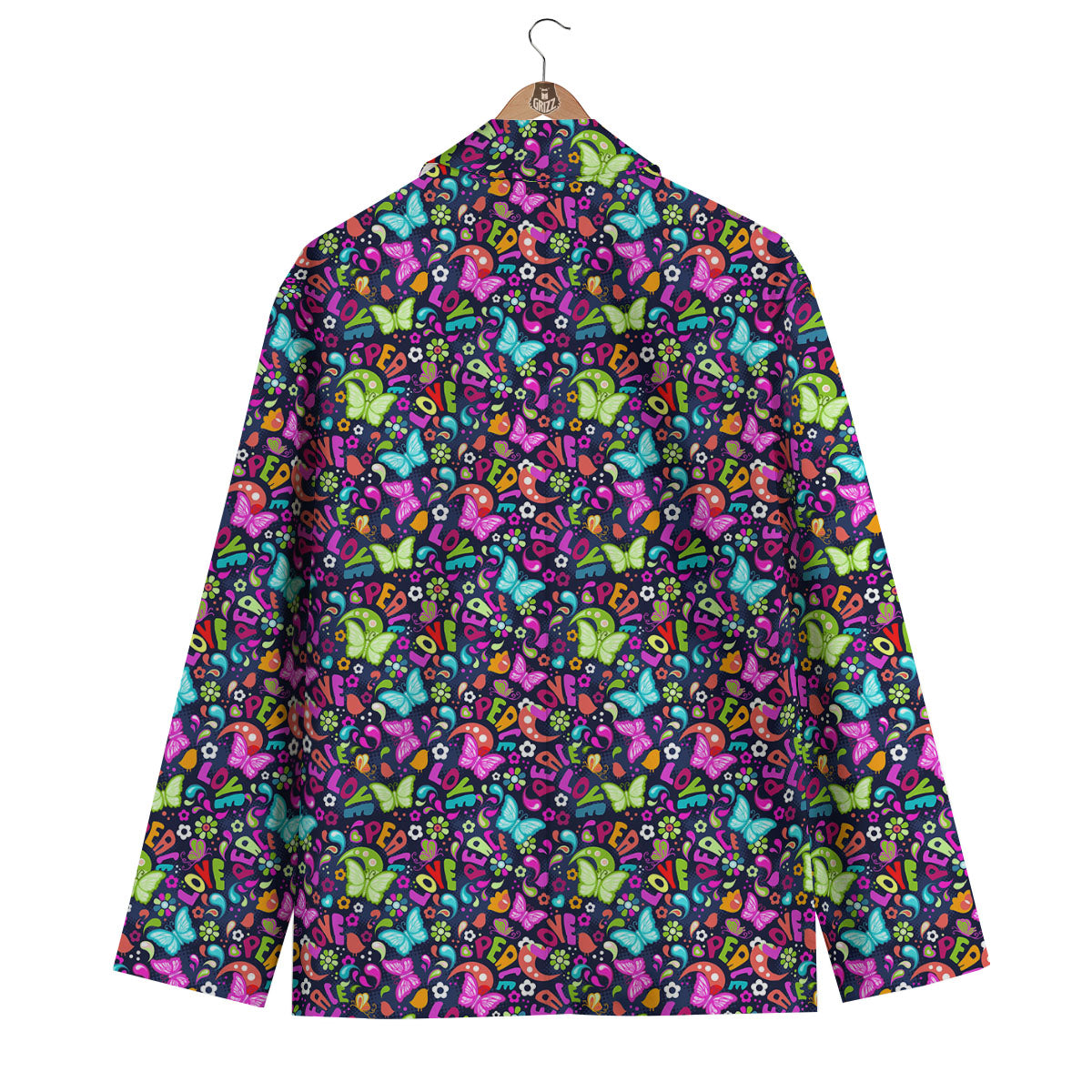 Peace Groovy Girly Print Pattern Men's Blazer-grizzshop