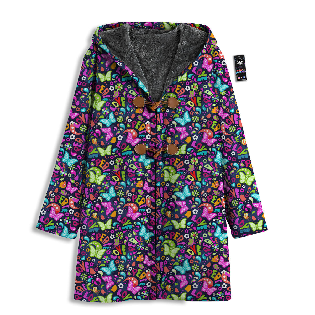 Peace Groovy Girly Print Pattern Men's Windbreaker Jacket-grizzshop