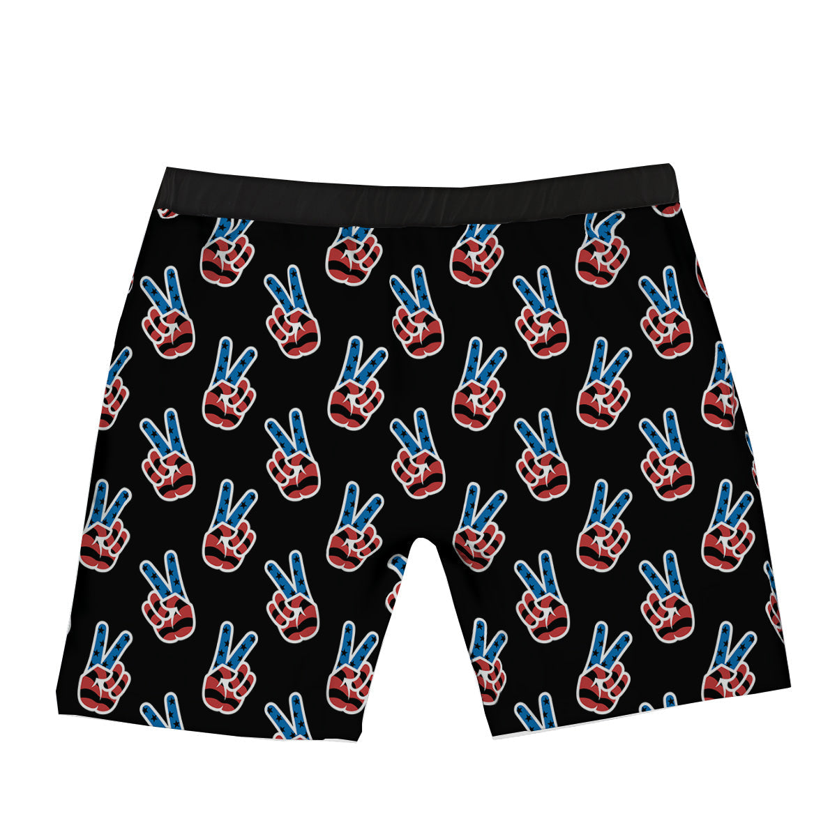 Peace Sign American Patriotic Print Pattern Boxer Briefs-grizzshop