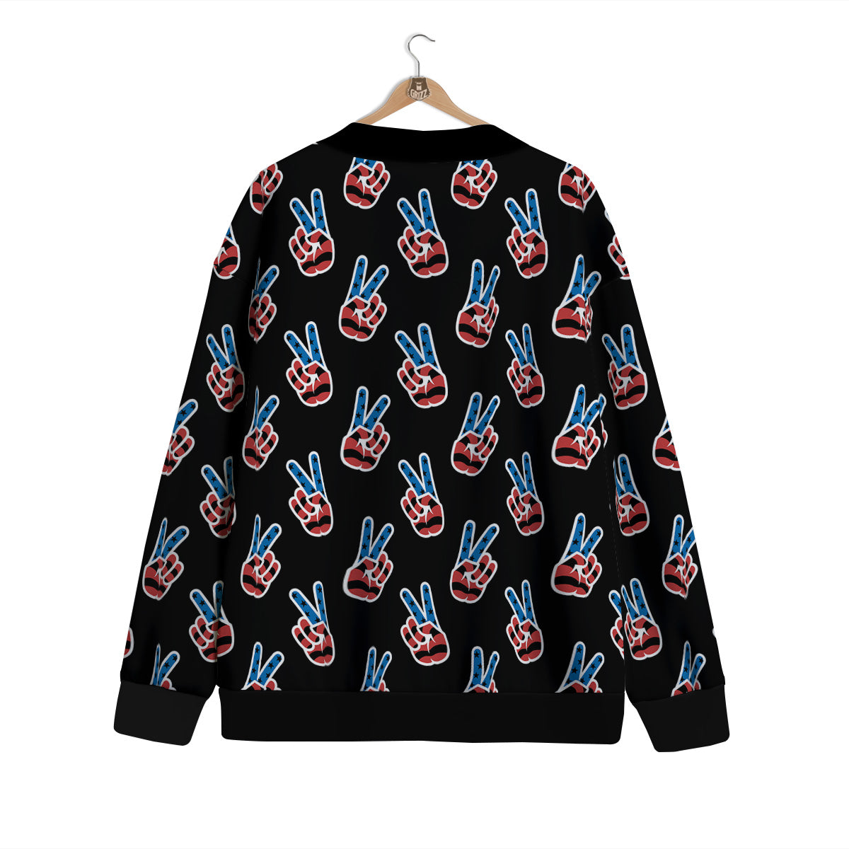 Peace Sign American Patriotic Print Pattern Cardigan-grizzshop
