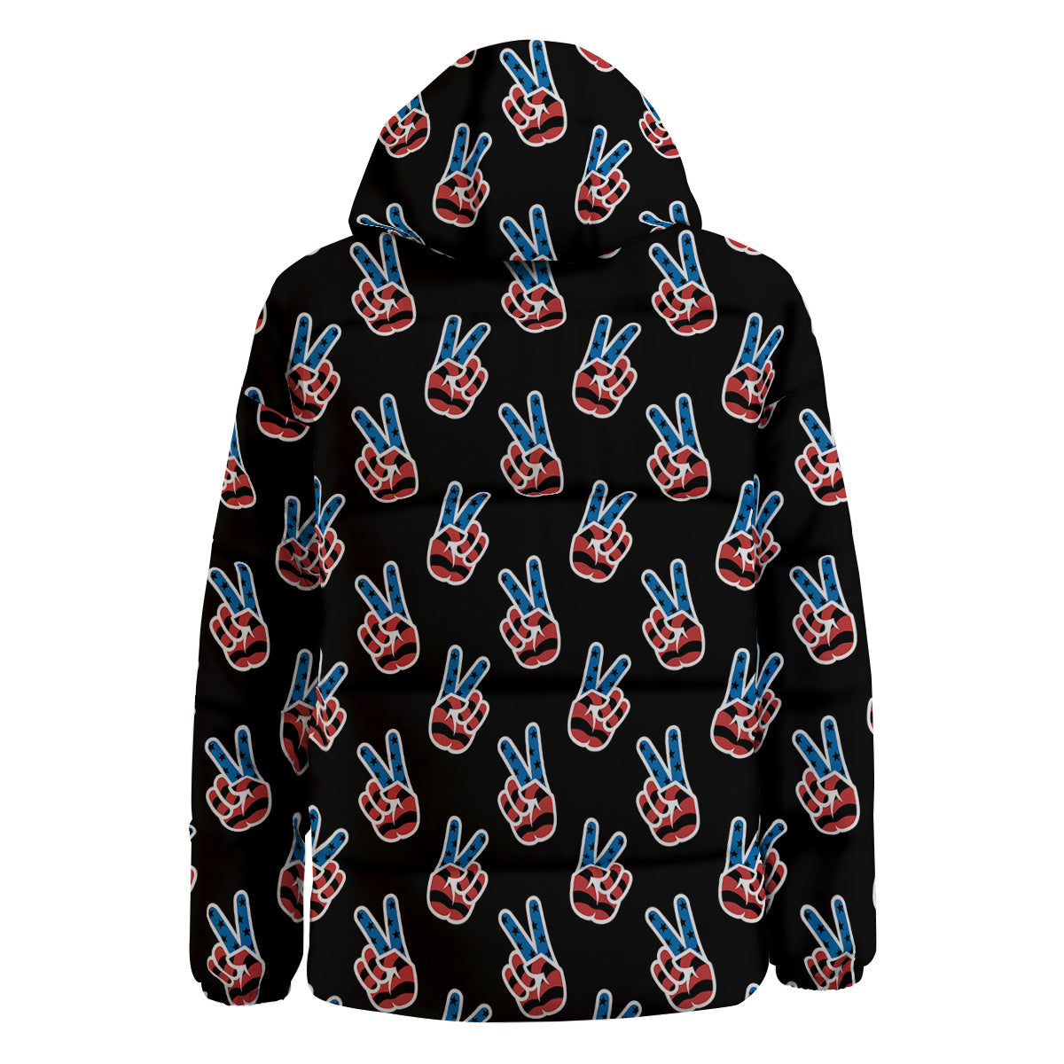 Peace Sign American Patriotic Print Pattern Down Jacket-grizzshop
