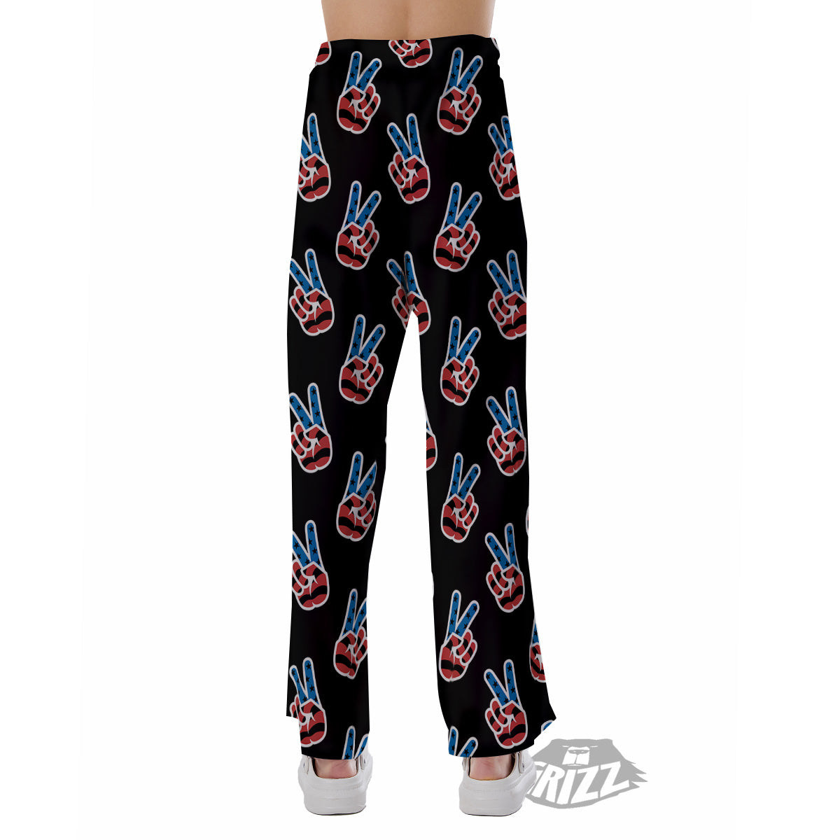 Peace Sign American Patriotic Print Pattern Pajama Pants-grizzshop