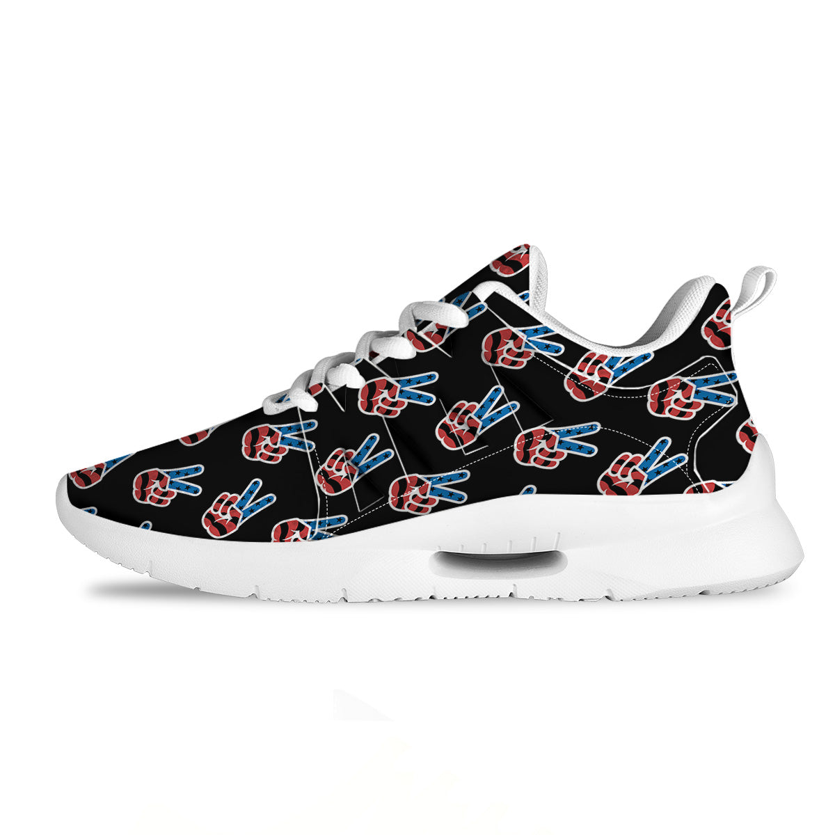 Peace Sign American Patriotic Print Pattern Tennis Shoes-grizzshop