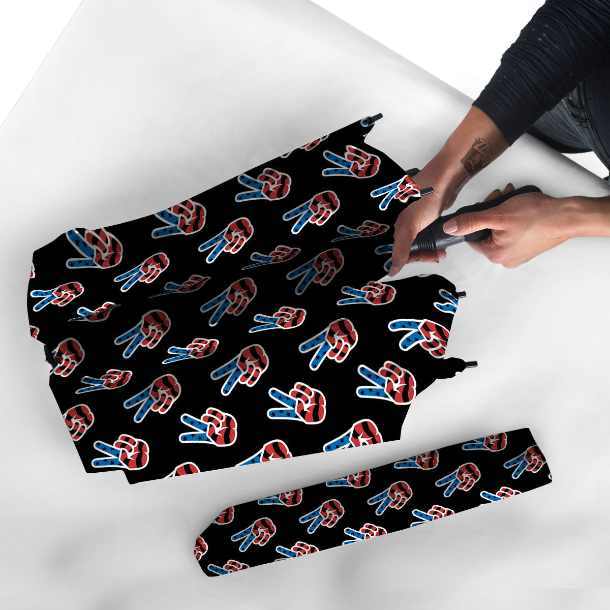 Peace Sign American Patriotic Print Pattern Umbrella-grizzshop