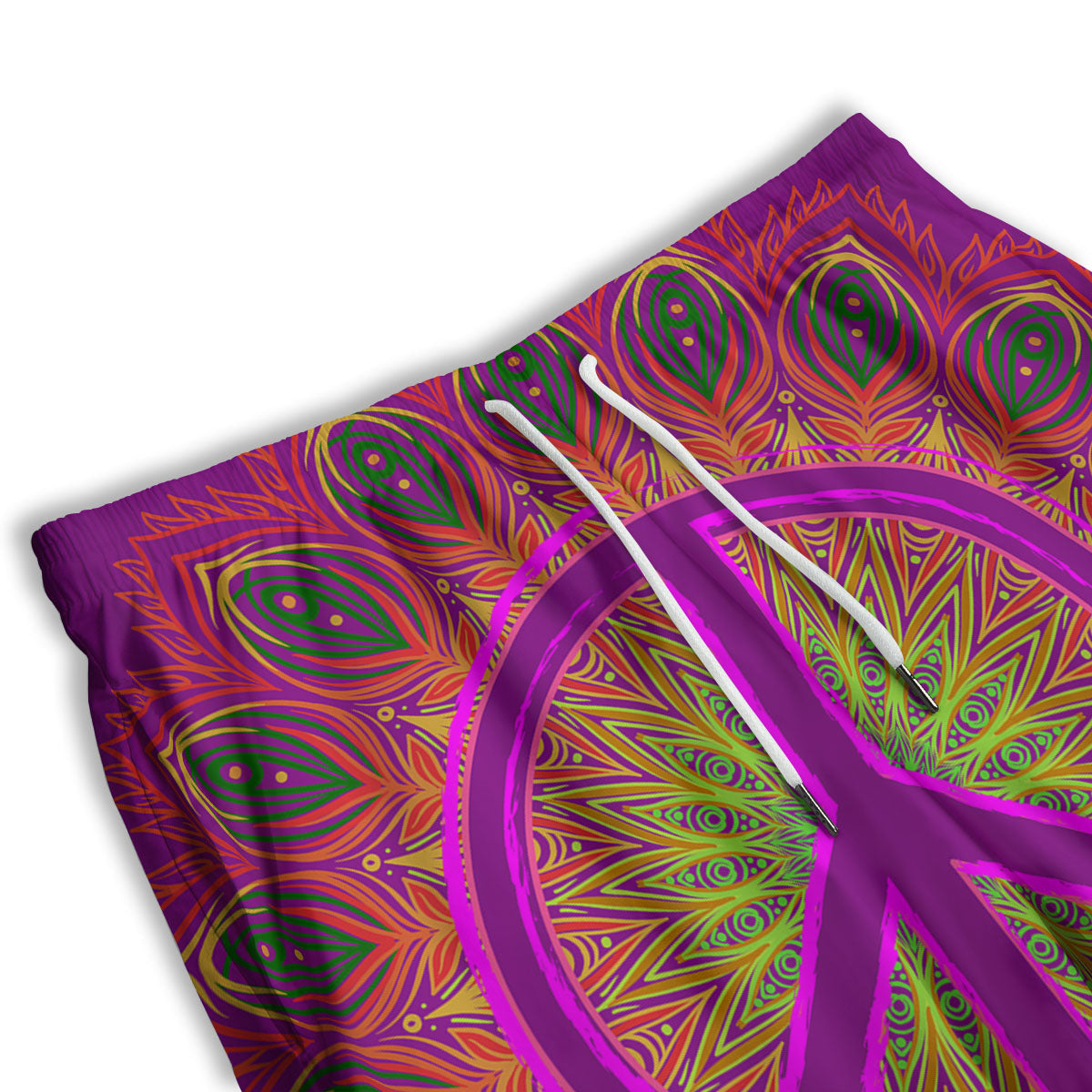 Peace Sign Psychedelic Hippie Print Men's Athletic Shorts