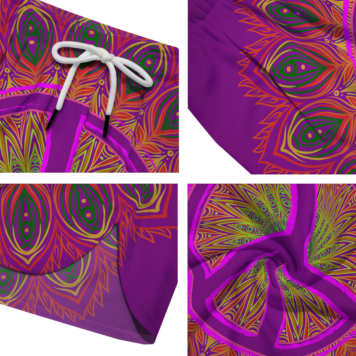 Peace Sign Psychedelic Hippie Print Men's Running Shorts-grizzshop