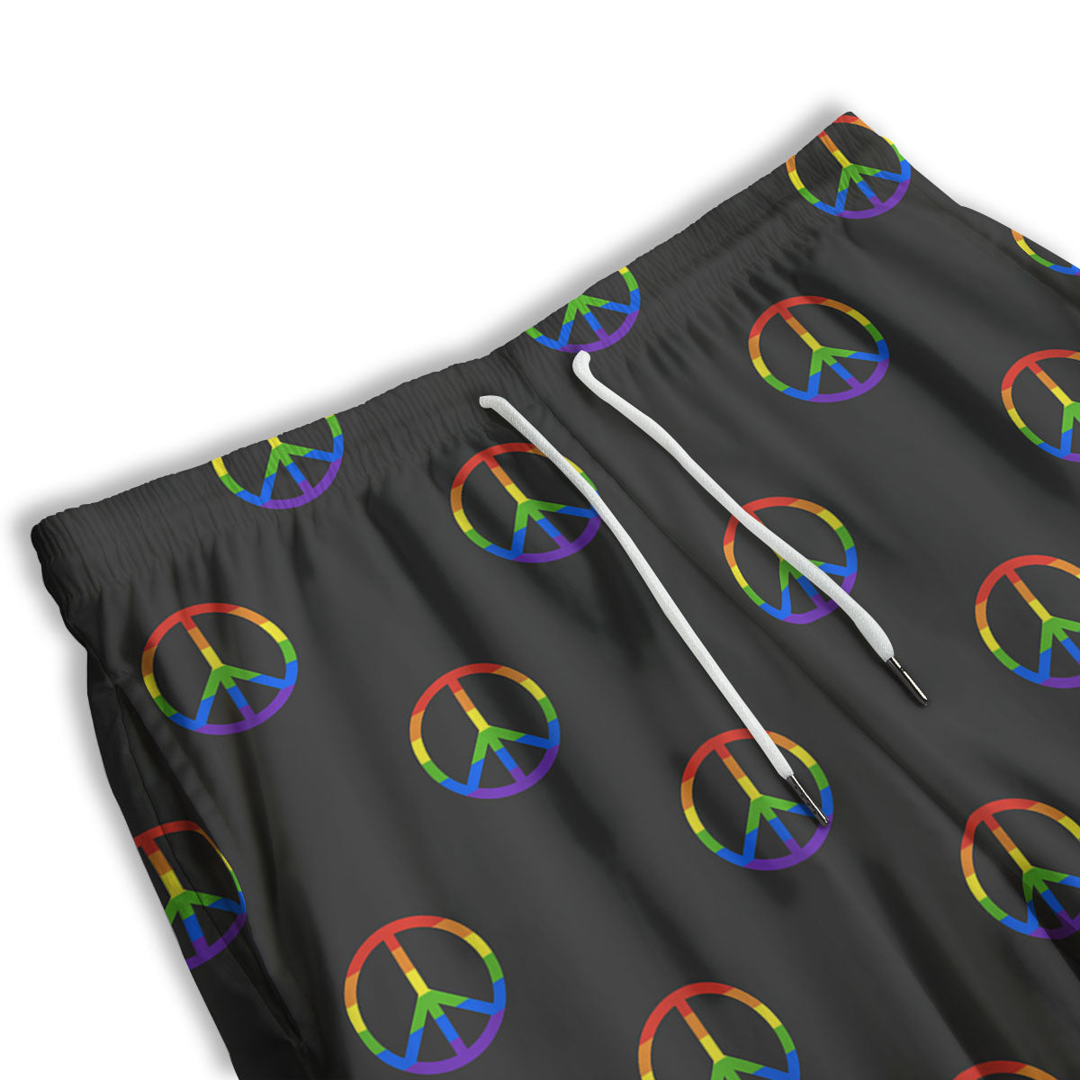 Peace Sign Rainbow LGBT Print Pattern Men's Athletic Shorts-grizzshop