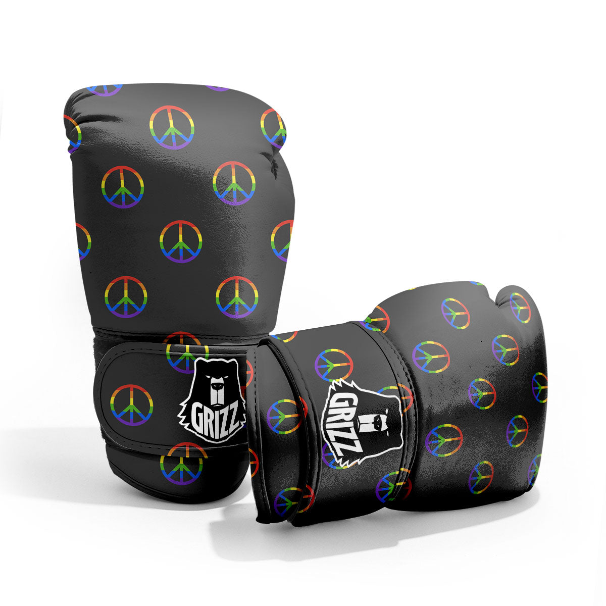 Peace Sign Rainbow LGBT Print Pattern Pro Boxing Glove