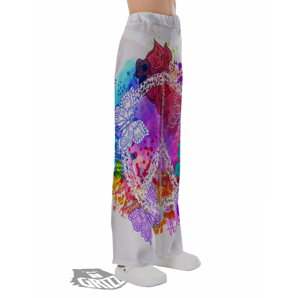 Peace Signs Colorful Hippie Print Pajama Pants-grizzshop