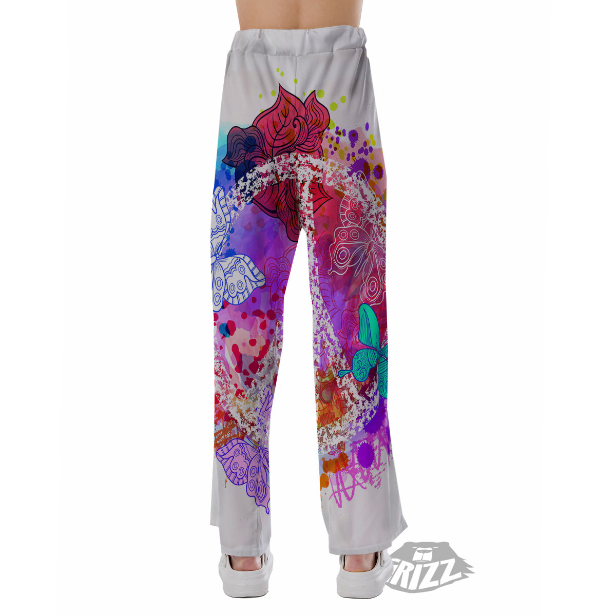Peace Signs Colorful Hippie Print Pajama Pants-grizzshop