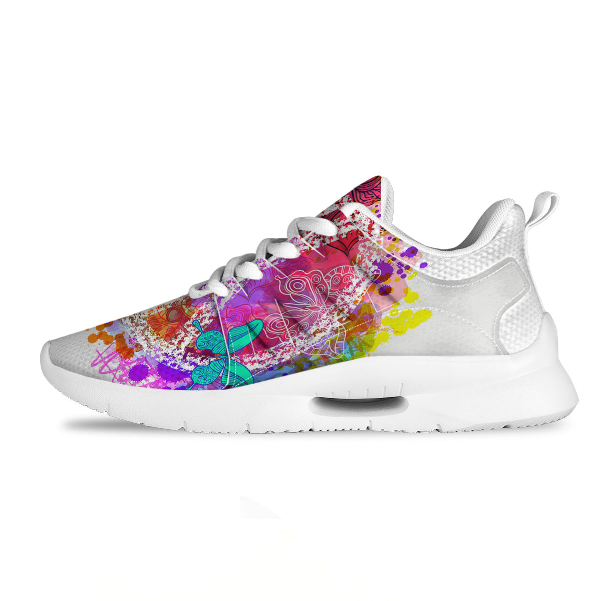 Peace Signs Colorful Hippie Print Tennis Shoes-grizzshop