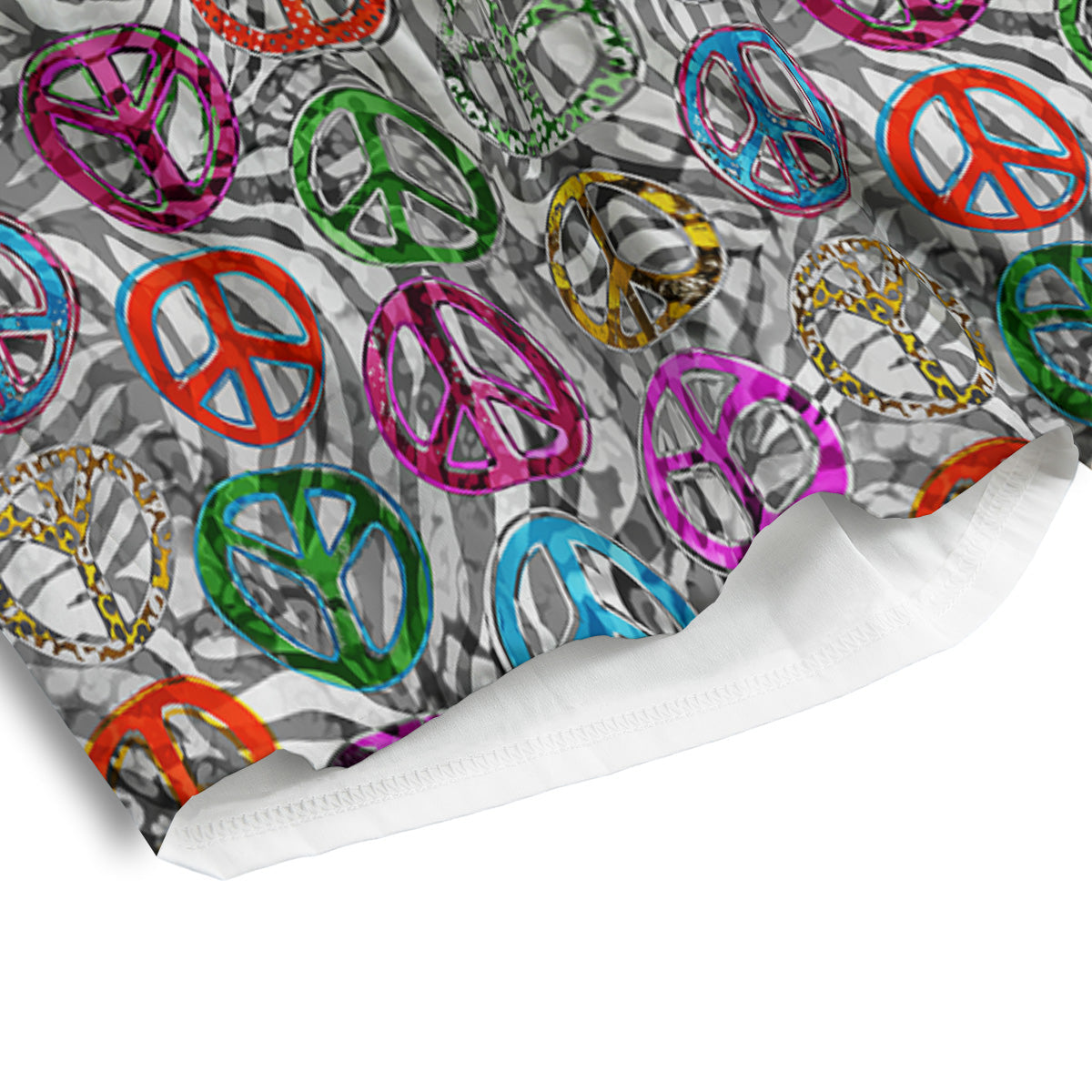 Peace Signs Zebra Print Pattern Men's Athletic Shorts