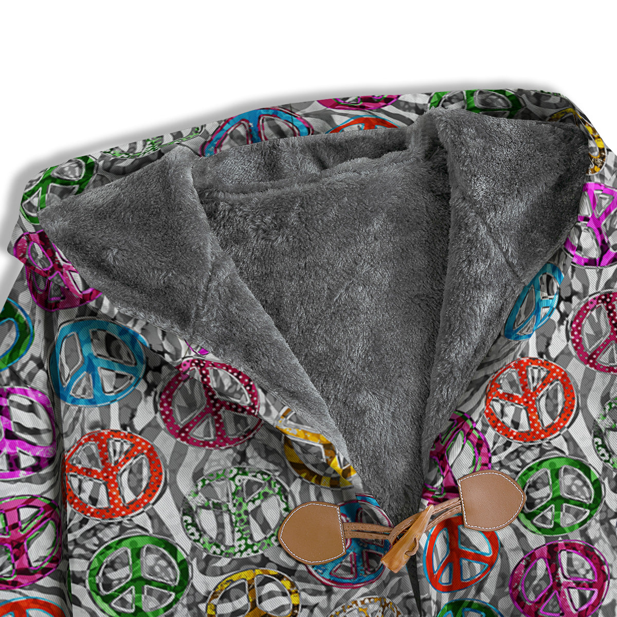 Peace Signs Zebra Print Pattern Men's Windbreaker Jacket-grizzshop
