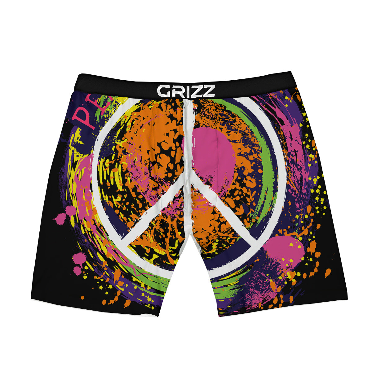 Peace Symbols Colorful Hippie Print Boxer Briefs-grizzshop