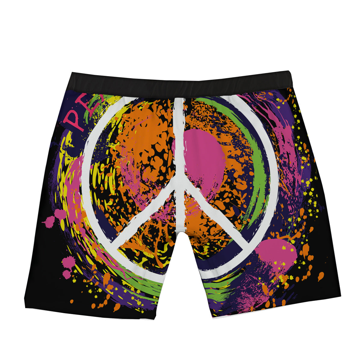 Peace Symbols Colorful Hippie Print Boxer Briefs-grizzshop