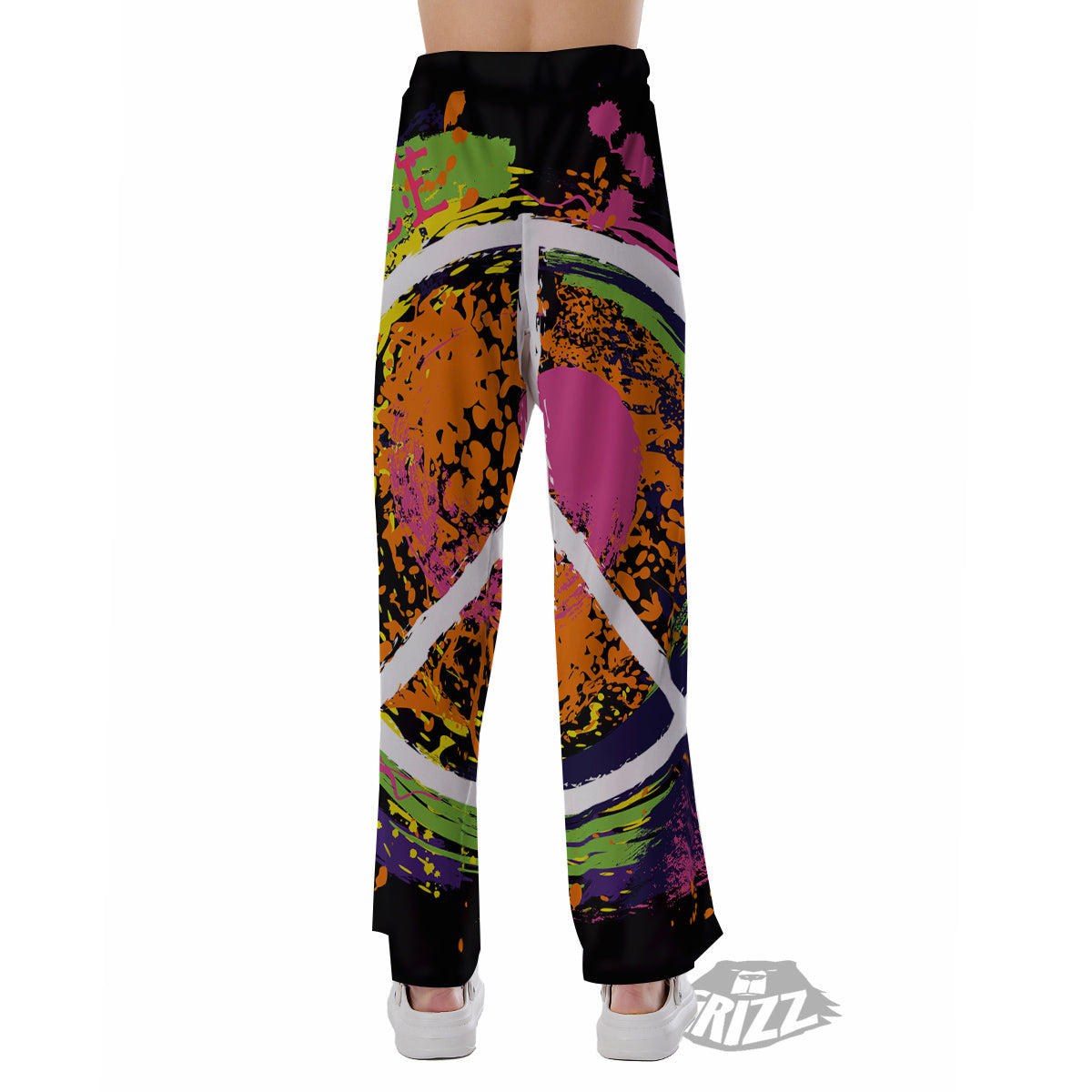 Peace Symbols Colorful Hippie Print Pajama Pants-grizzshop