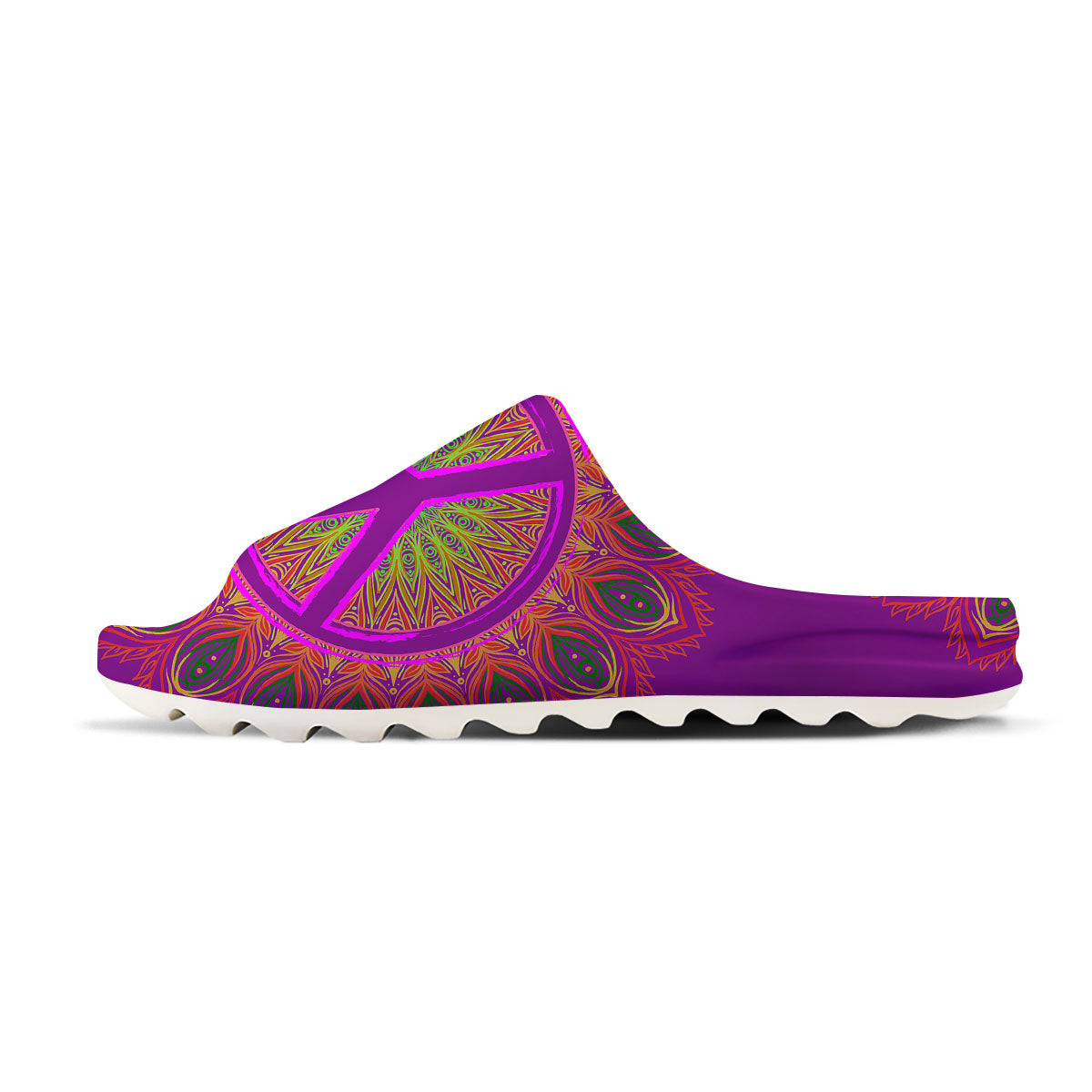 Peace Sign Psychedelic Hippie Print Sandals-grizzshop