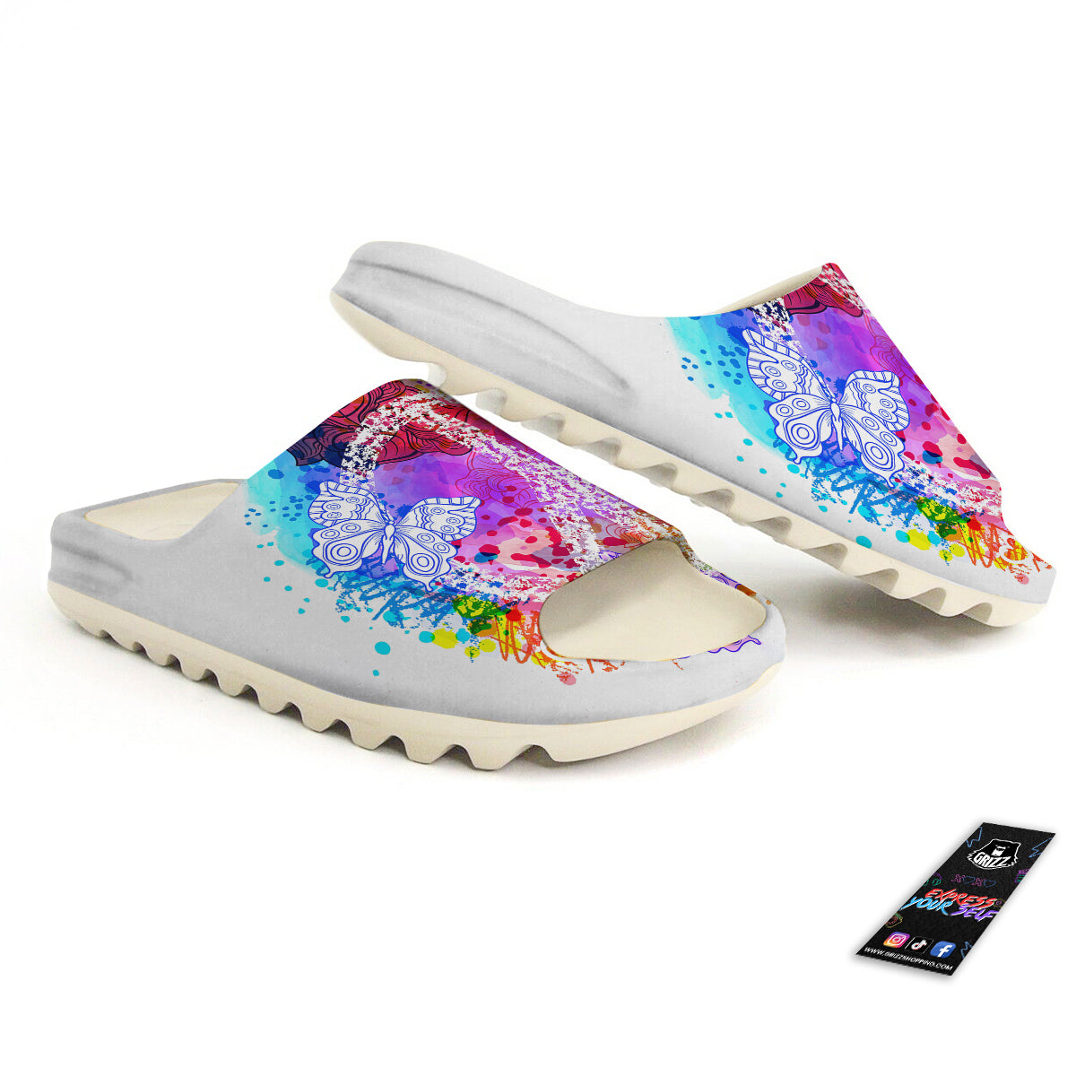Peace Signs Colorful Hippie Print Sandals-grizzshop